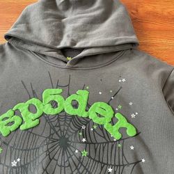 grey and green spyder hoodie 