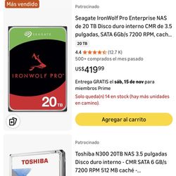 Seagate IronWolf Pro Enterprise NAS de 20 TB