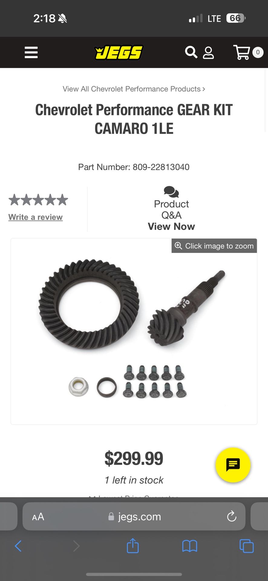 Chevrolet Camaro Gear Kit