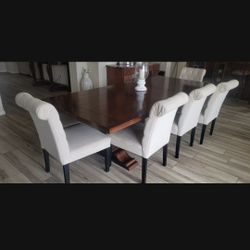 Beautiful Dining Room Table With Leaf 5 Chairs 2 Benches Good Condition 