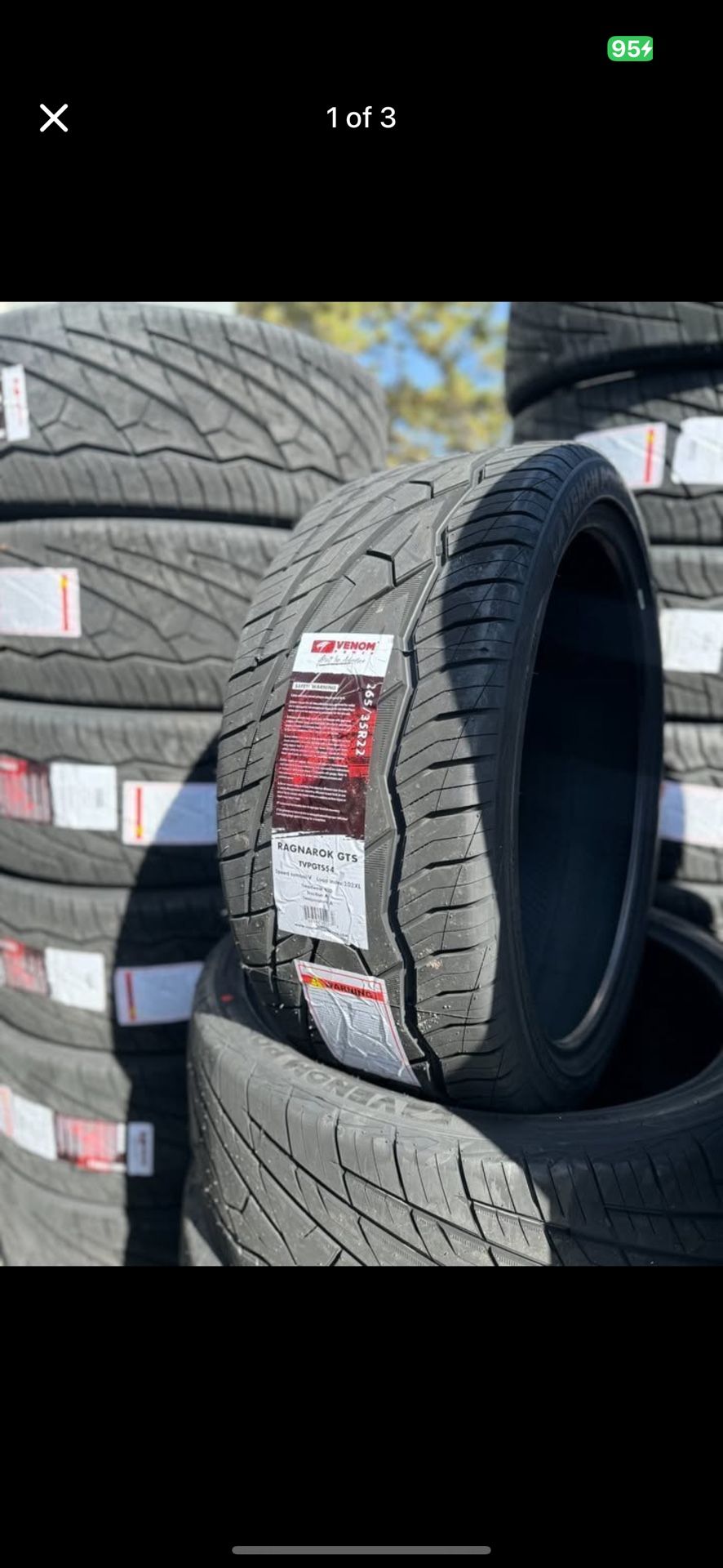 265/35/22 Venom Ragnaroks GTS 102XL Tires