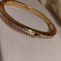 Gold tone diamond bracelet