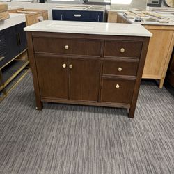 42” Bathroom Vanity In Dark Wood Color 