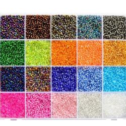 26000PCS 2mm Glass Seed Beads Kit – 28 Assorted Colors Small Beads Set for Jewelry Making, DIY Bracelets, Necklaces, Earrings, Craft Projects