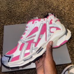 Pink White Balenciaga Runners