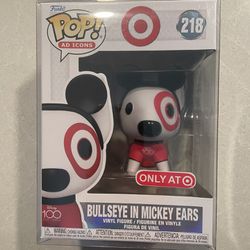 Bullseye Mickey Ears Funko Pop *MINT* Target Exclusive Ad Icons 218 Disney 100 with protector
