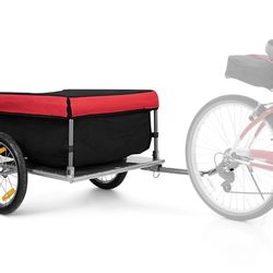 Costway Bike Cargo / Luggage Trailer w/ Folding Frame & Quick Release Wheels Red/Black