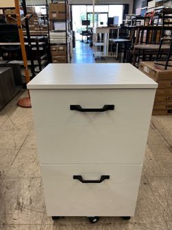 VASAGLE 2-Drawer File Cabinet Small Rolling Filing Printer Stand w/ Wheels - White