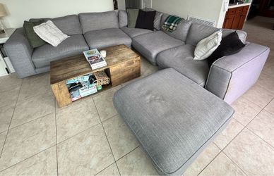 LARGE sectional couch sofa with ottoman