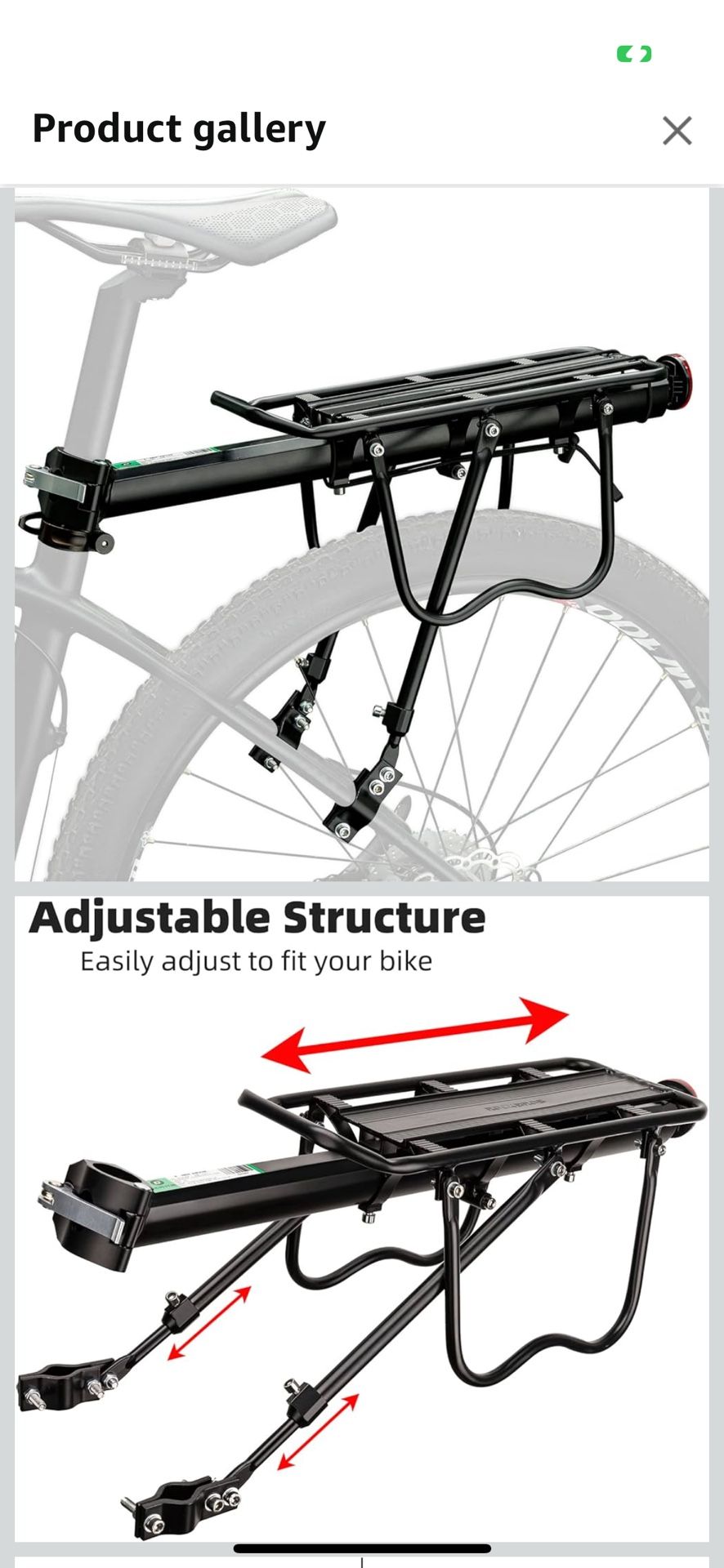 ROCKBROS Bike Cargo Rack Rear Bike Rack Quick Release 165lbs Capacity