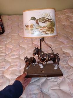 Clydesdale horses lamp