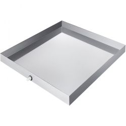718#32 x 32 x 2.5 Inch Washing Machine Pan 18 GA Thickness 304 Stainless Steel Heavy Duty Compact Washer Drip Tray with Drain Hole & Hose Adapter