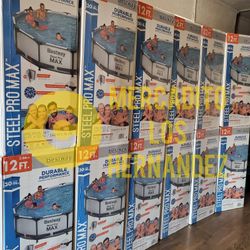 Bestway Steel Pro Max 12ft x 30in Swimming Pools W/Pump NEW