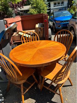 FREE Nice Wood 6 Chair Dining Set w/Leaf Extension Piece