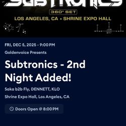 Subtronics At Shrine Expo Hall 12/5/25