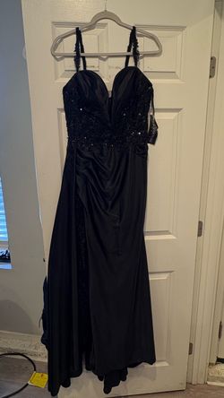 Black Beaded Formal Gown dress with Tags