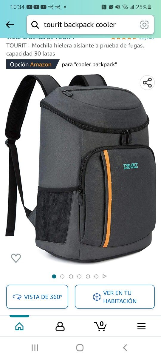 Tourit backpack cooler. 