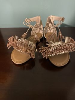 New Gap Girls Rose Gold Metallic Fringe