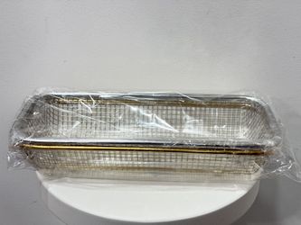 New - 2 Packing Kitchen Drawer Organizer, Gold & Silver Mesh Silverware Tray