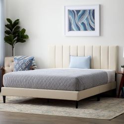 Queen size bed with a mattress