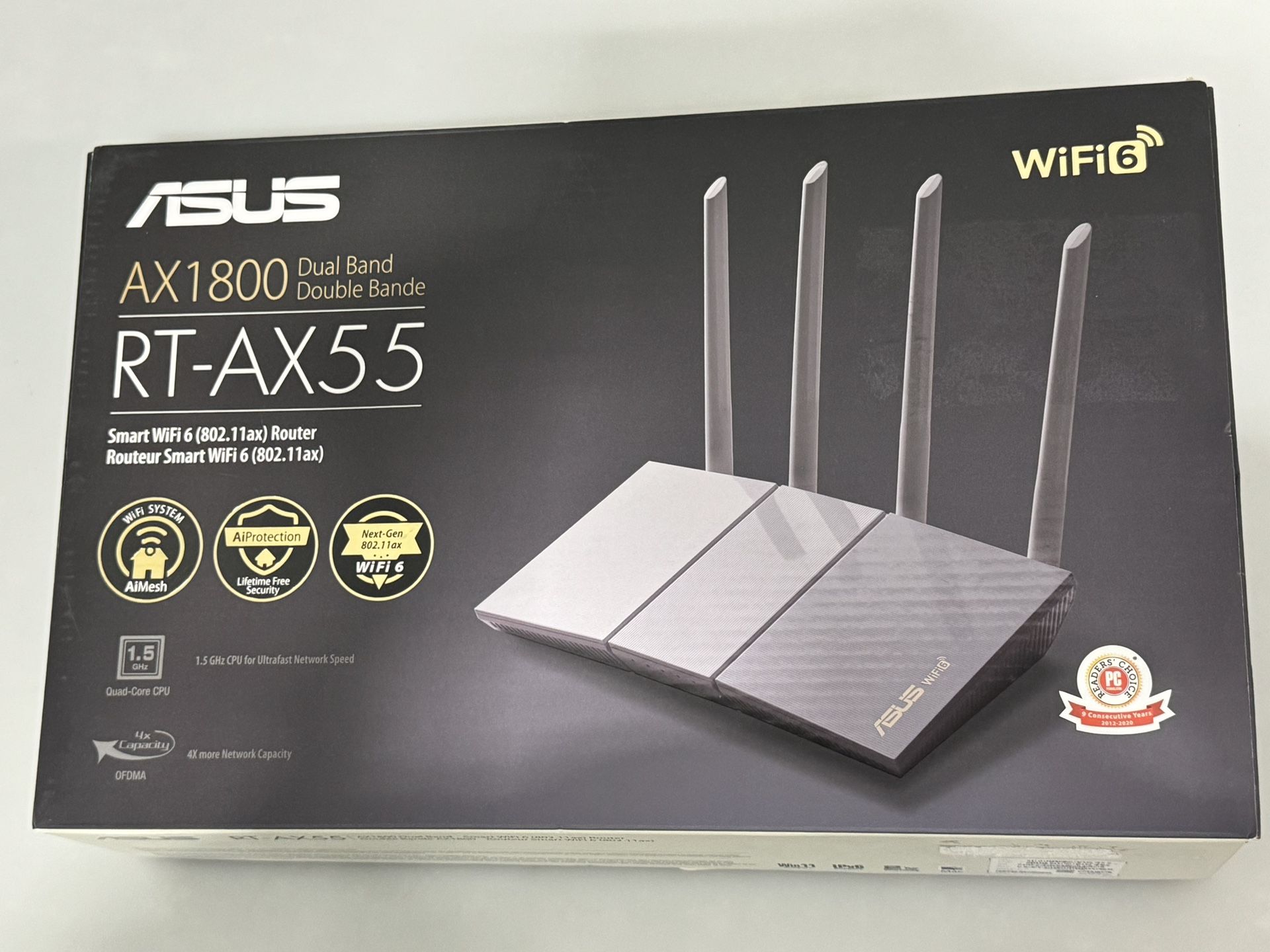 ASUS RT-AX55 AX1800 Dual Band WiFi 6 Gigabit Router