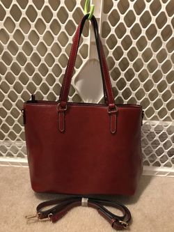 Women PU leather Handbag Tote Bag, Red