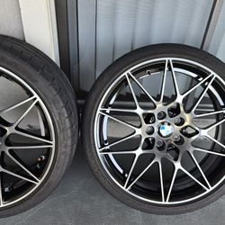 20” BMW M3 M4 Competition 666M Shadow Black Wheels  With Tires