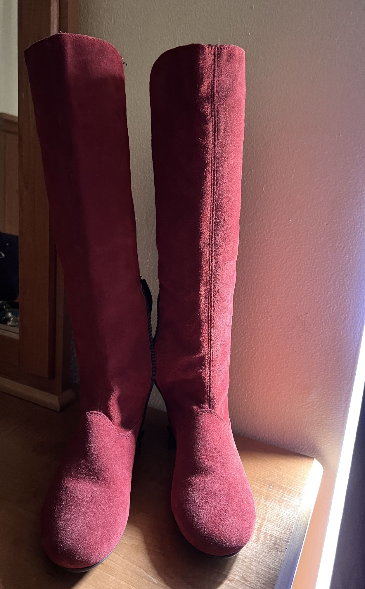 Red Leather Boots