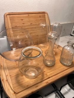 7 Clear Glass Bud Vases – Wedding & Event Centerpiece Vases
