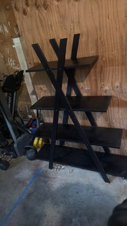 Free Black Wood A-Frame Ladder Shelf