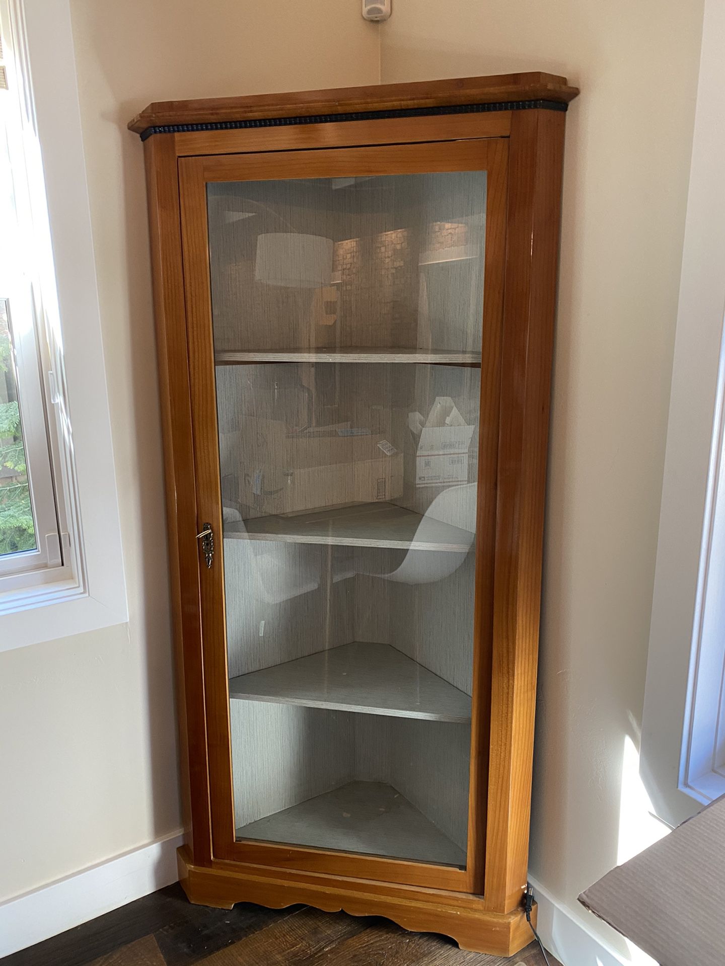 Custom Maple Antique Corner Cabinet