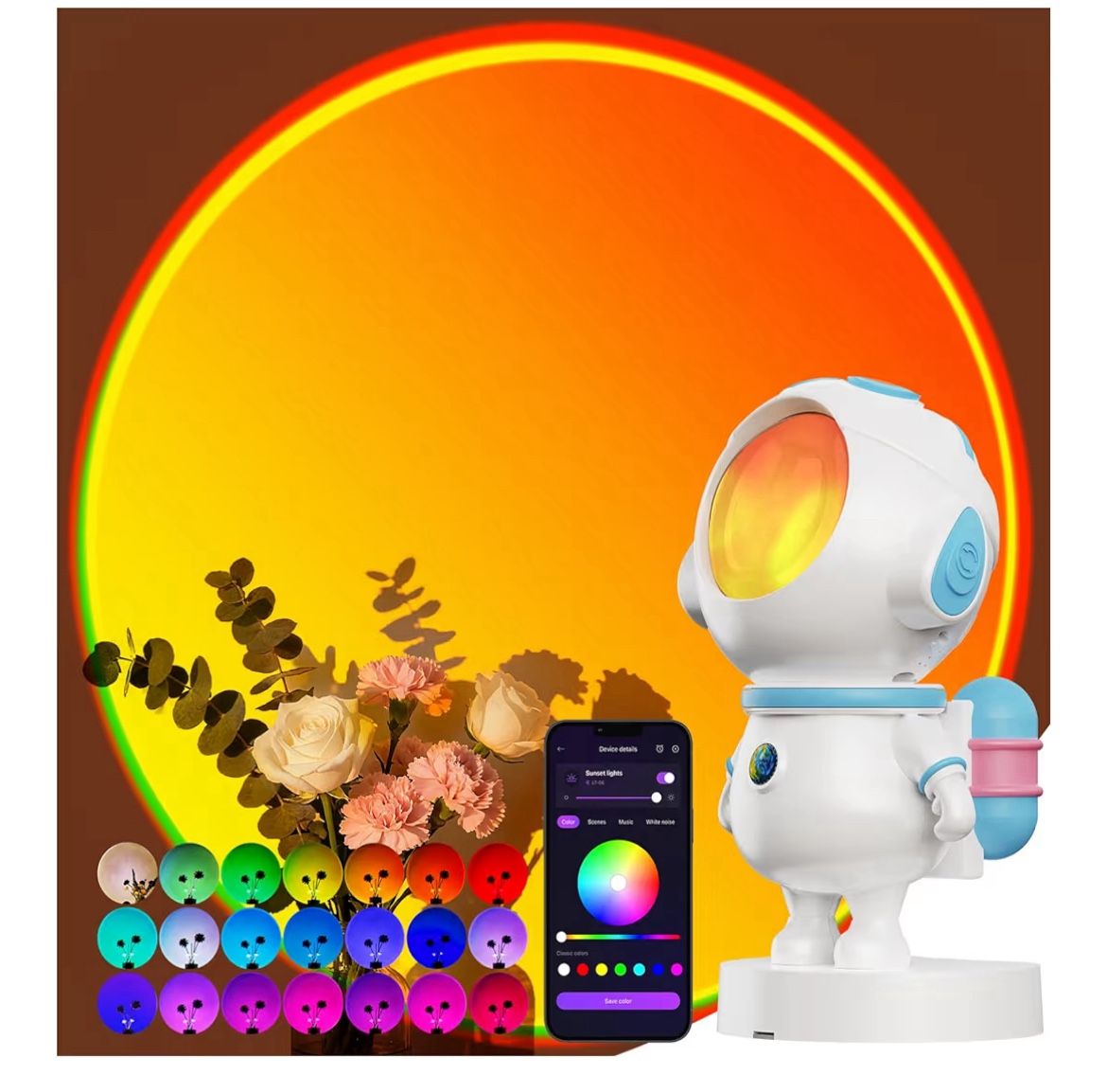Astronaut Sunset Lamp Projector with APP &