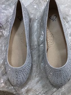Silver Flat Shoes