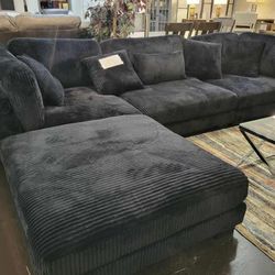 New Oversized Black Sectional Must Go 