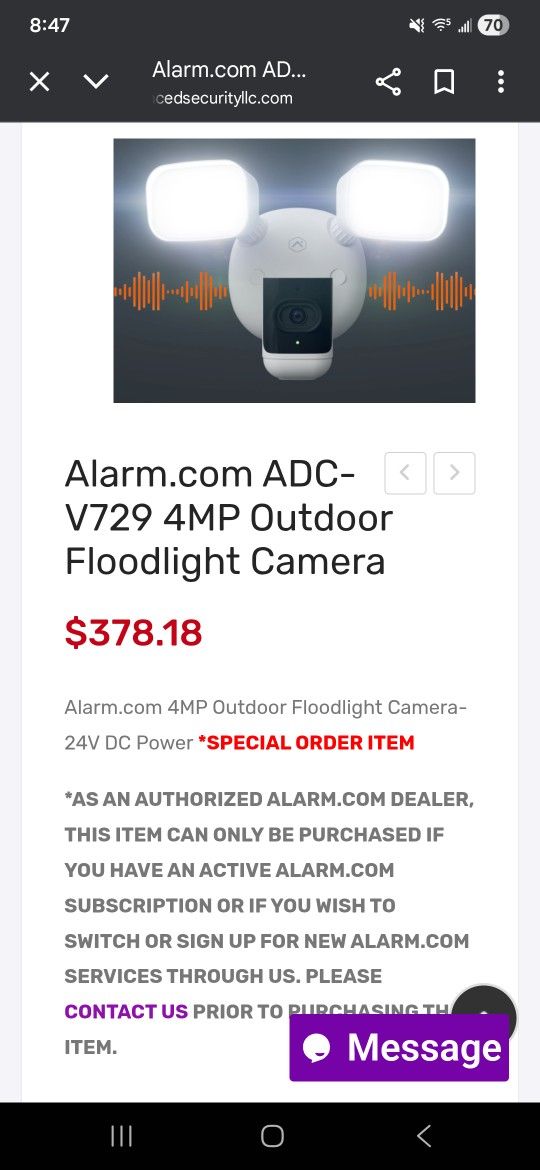 ADC-V729 https://offerup.com/redirect/?o=QWxhcm0uY29t Outdoor 4MP WiFi Security Camera Floodlight