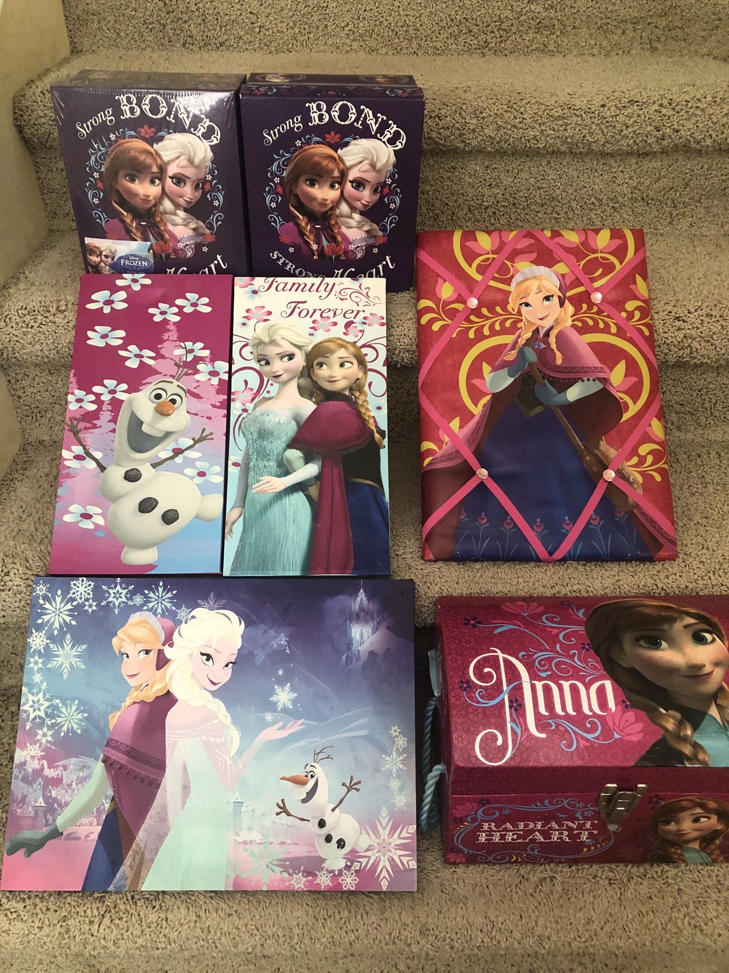 Disney Original Frozen Movie Anna Elsa Room Decor Wall Decorations Pictures Memory Boxes