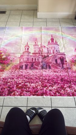 Pink Princess Castle Backdrop