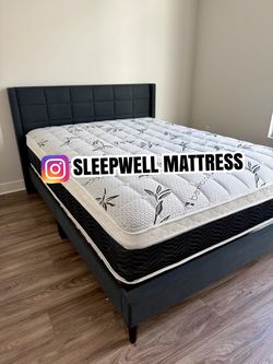 New Queen bed frame with mattress