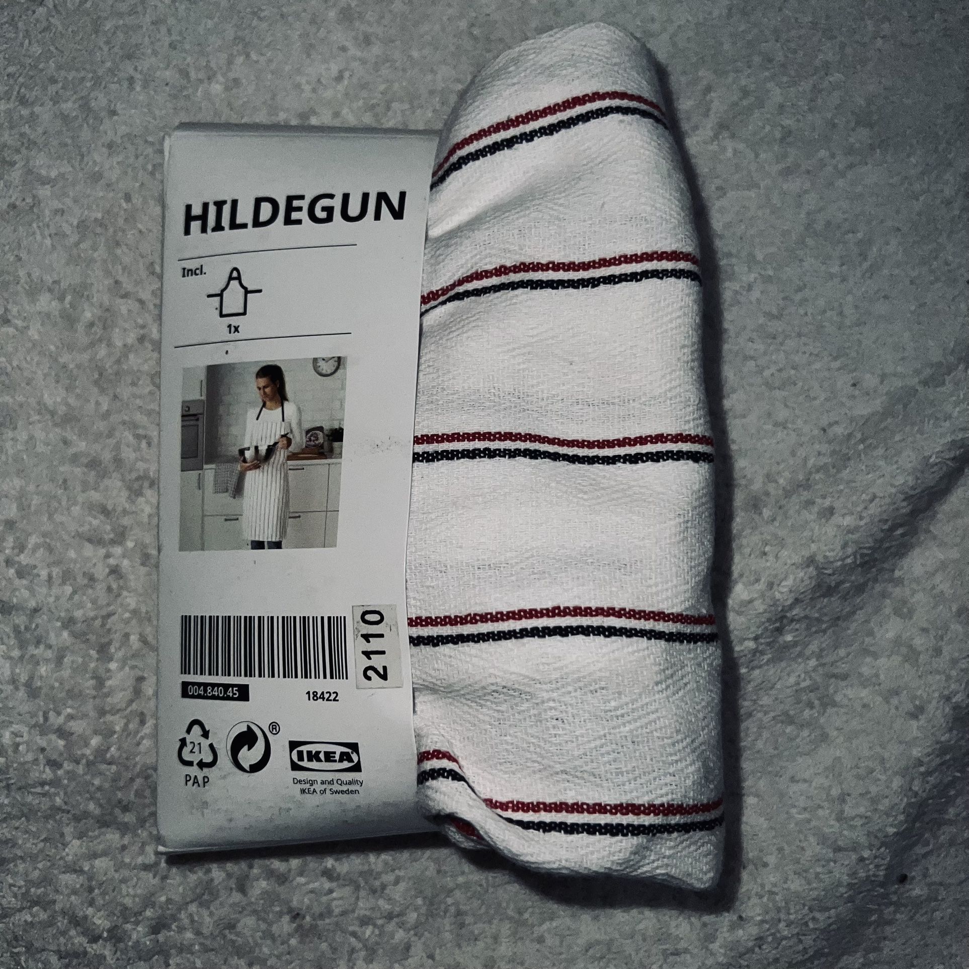 IKEA Hildegun Apron Striped Cotton 25” X 33” 