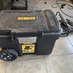 toolbox with power tool and other work tools 