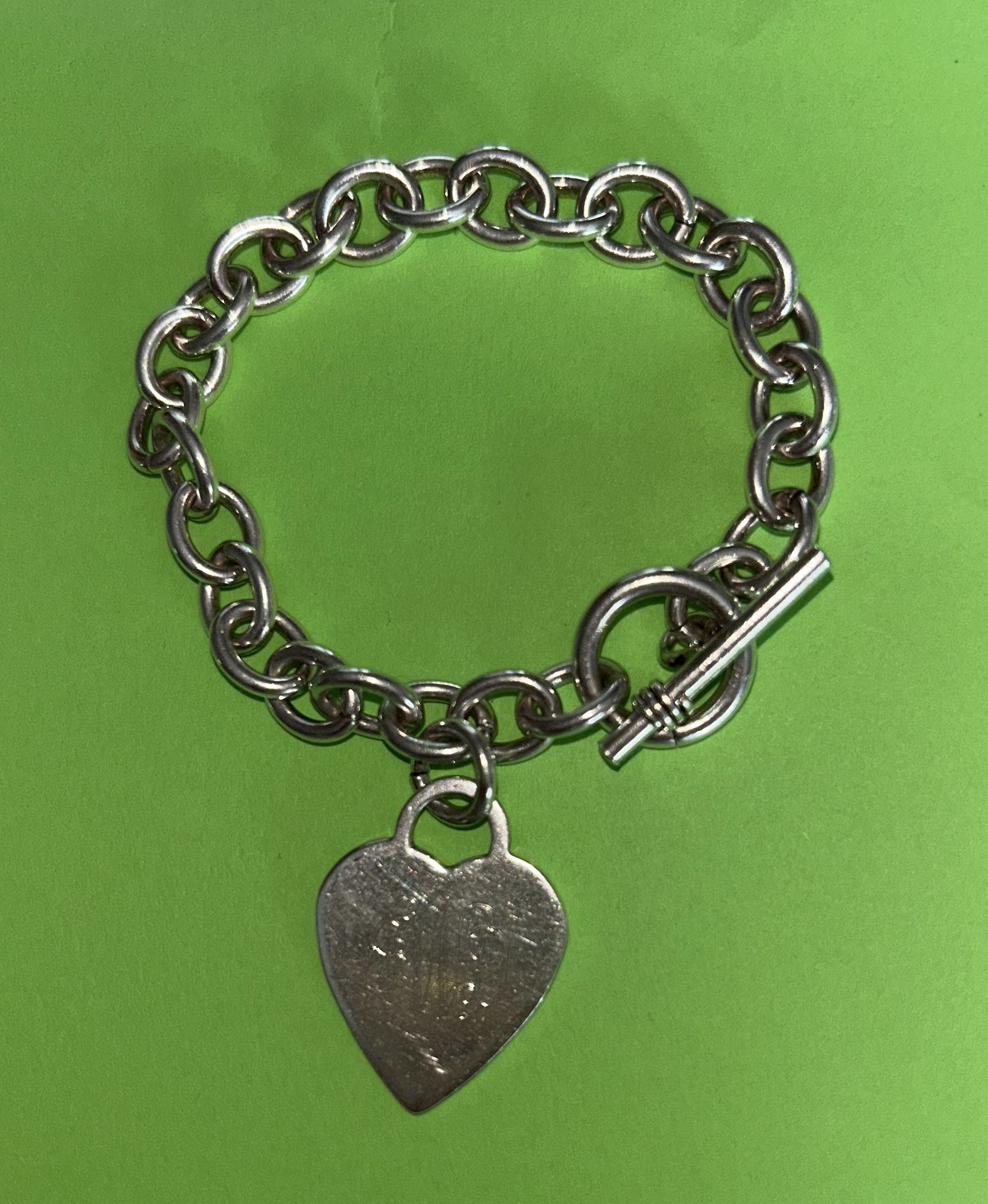 Sterling Heart Charm 925 Silver Bracelet