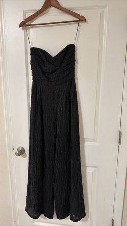 Max Mara , Size US 6, EU 36 Black Strapless Wide-Leg Jumpsuit
