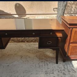 Desk and Filing Cabinet