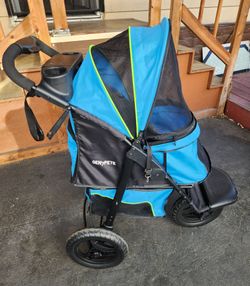 Gen7Pets 3-Wheel Jogging Pet Stroller, Foldable, Blue, Small/Medium Dogs  Clean!