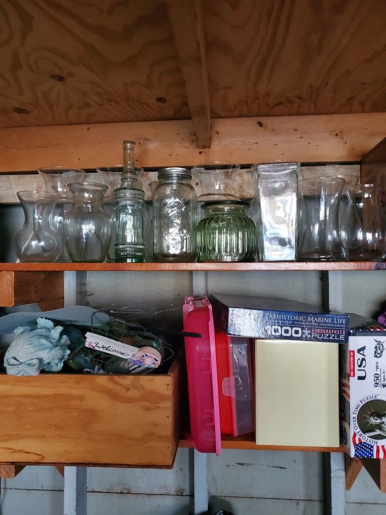 A variety of glass vases $2 each