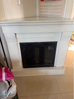 Free Corner White Fireplace