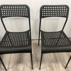 IKEA Black Plastic Chairs 