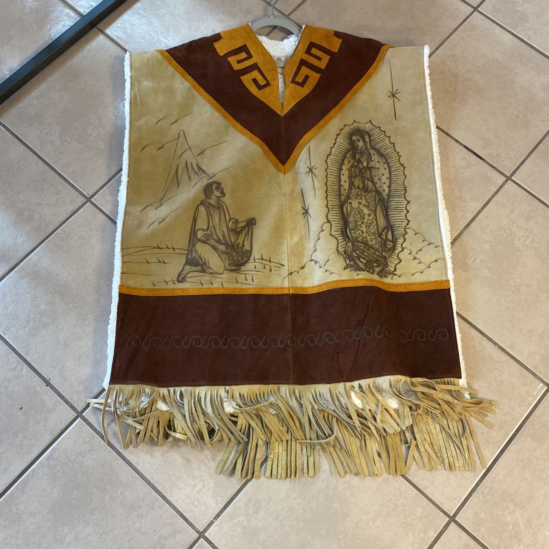 Jorongo Gabán Zarape De Cuero