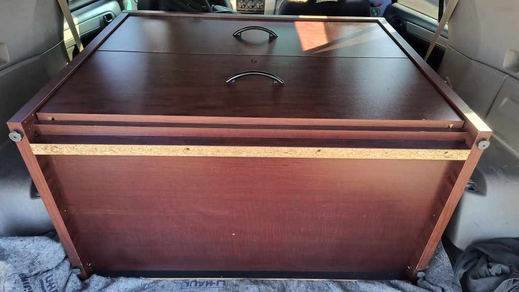 (2 - Drawer) Cherry Wood Finish Design Executive Horizontal Filing Cabinet For Sale!!!