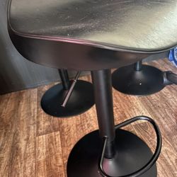4 Black Adjustable Height Bar Stools